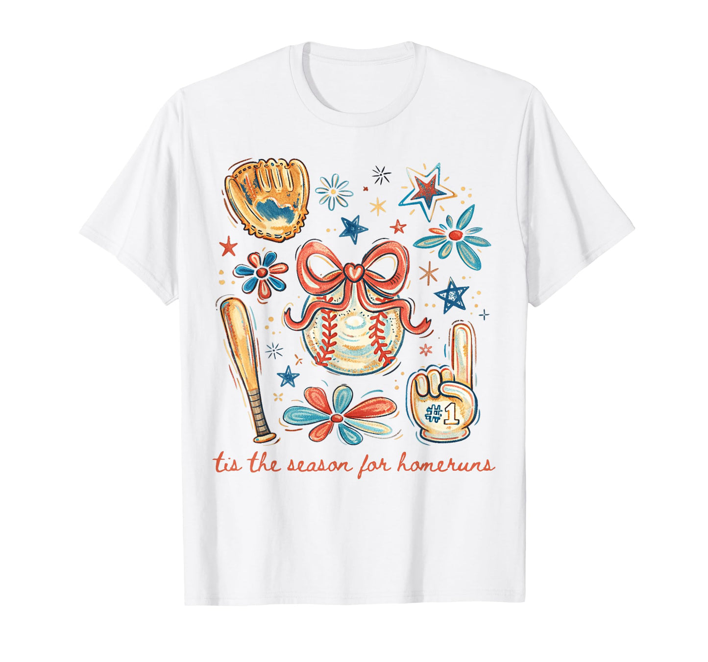 Baseball Mama Tis Season Homeruns T-Shirt - Custom Art Print Unisex - T-Shirt, Sweatshirt, Hoodie