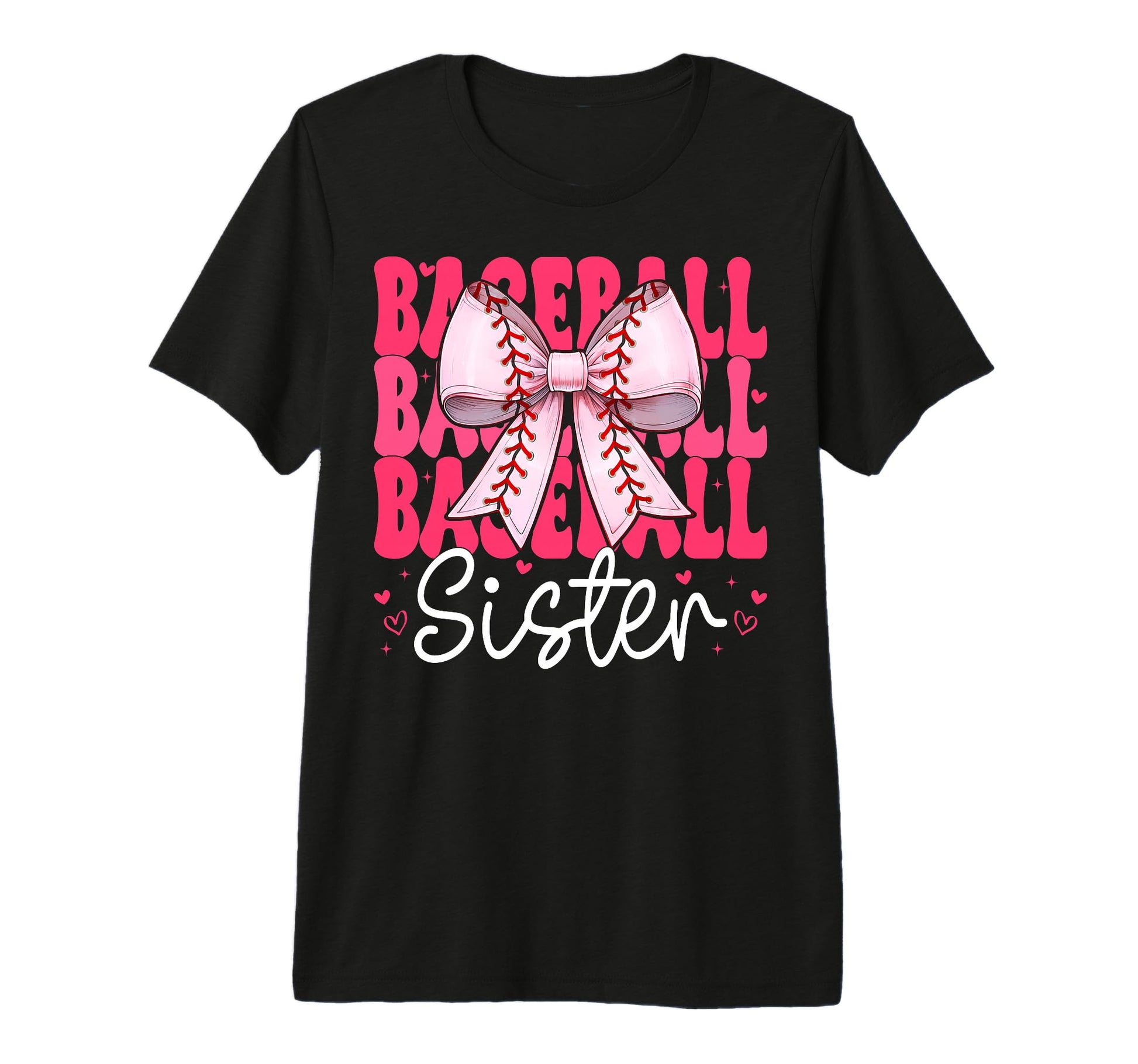 Baseball Sister Baseball Coquette Bow Tri T-Shirt - Novelty Apparel Unisex - T-Shirt, Sweatshirt, Hoodie