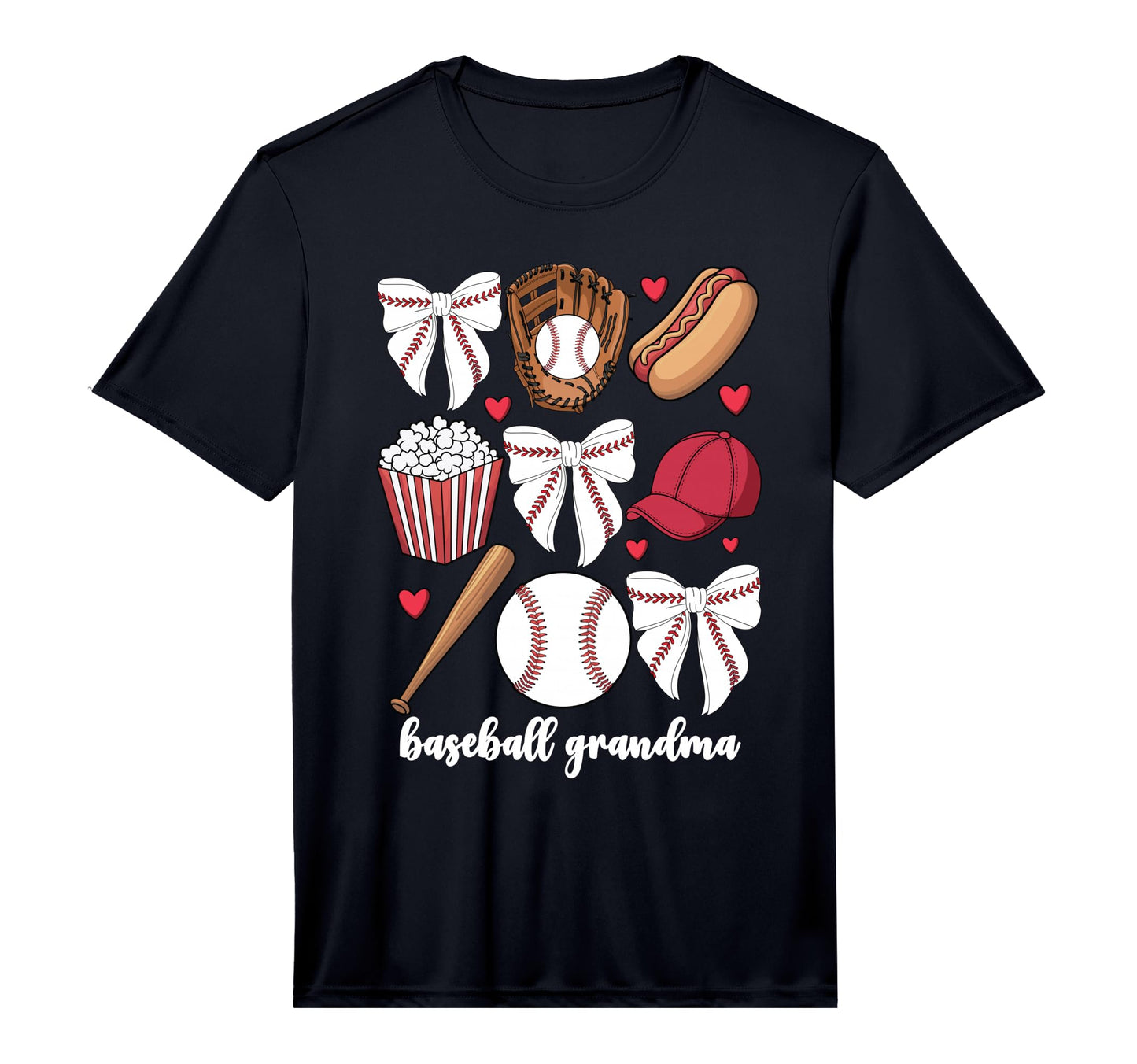 Mens Baseball Grandma Coquette Bow T-Shirt - Trendy Graphic for Adults - T-Shirt, Sweatshirt, Hoodie