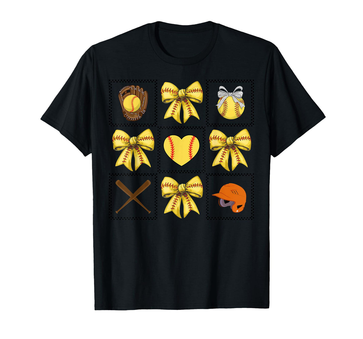 Baseball Bow Glove Ball Bat Helmet Gift T-Shirt - Unique Graphic Unisex - T-Shirt, Sweatshirt, Hoodie