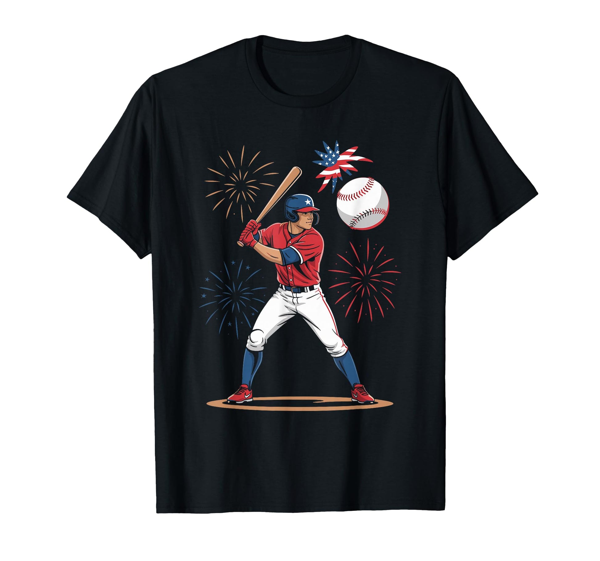 American Flag Baseball Grunge Splash T-Shirt - Streetwear Style Unisex - T-Shirt, Sweatshirt, Hoodie