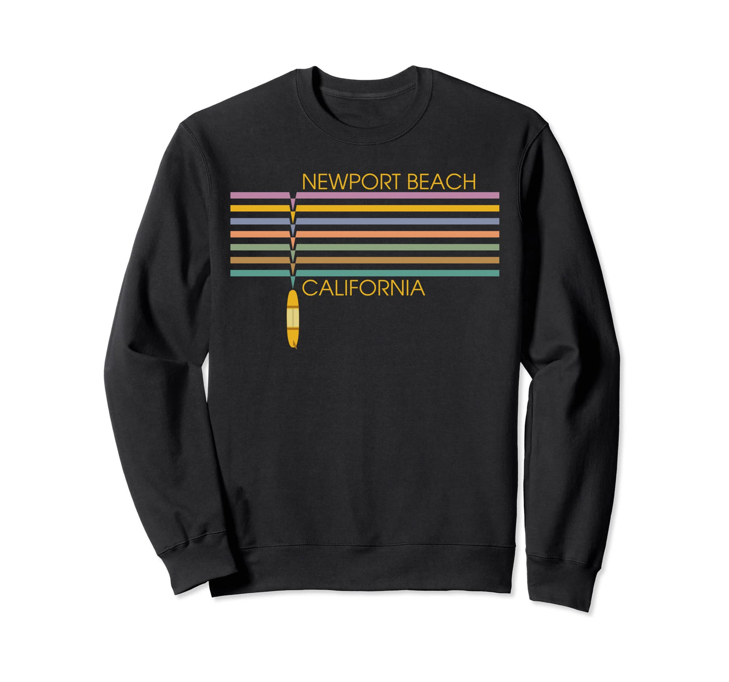 Newport Beach California Surfing Sweatshirt - Aesthetic Graphic Men Women - T-Shirt, Sweatshirt, Hoodie