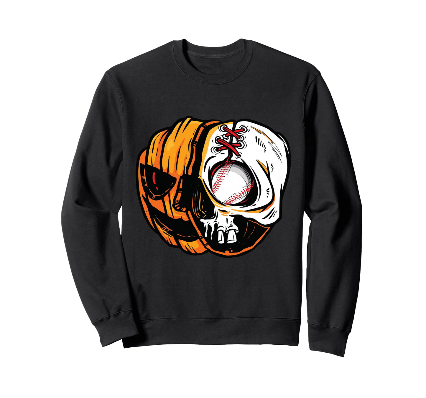 Halloween Pumpkin Skeleton Skull Sweatshirt - Novelty Apparel Men Women - T-Shirt, Sweatshirt, Hoodie
