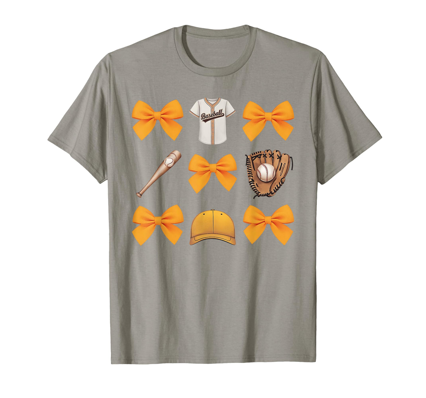 Baseball Game Day Yellow Coquette Bow T-Shirt - Novelty Apparel for Adults - T-Shirt, Sweatshirt, Hoodie