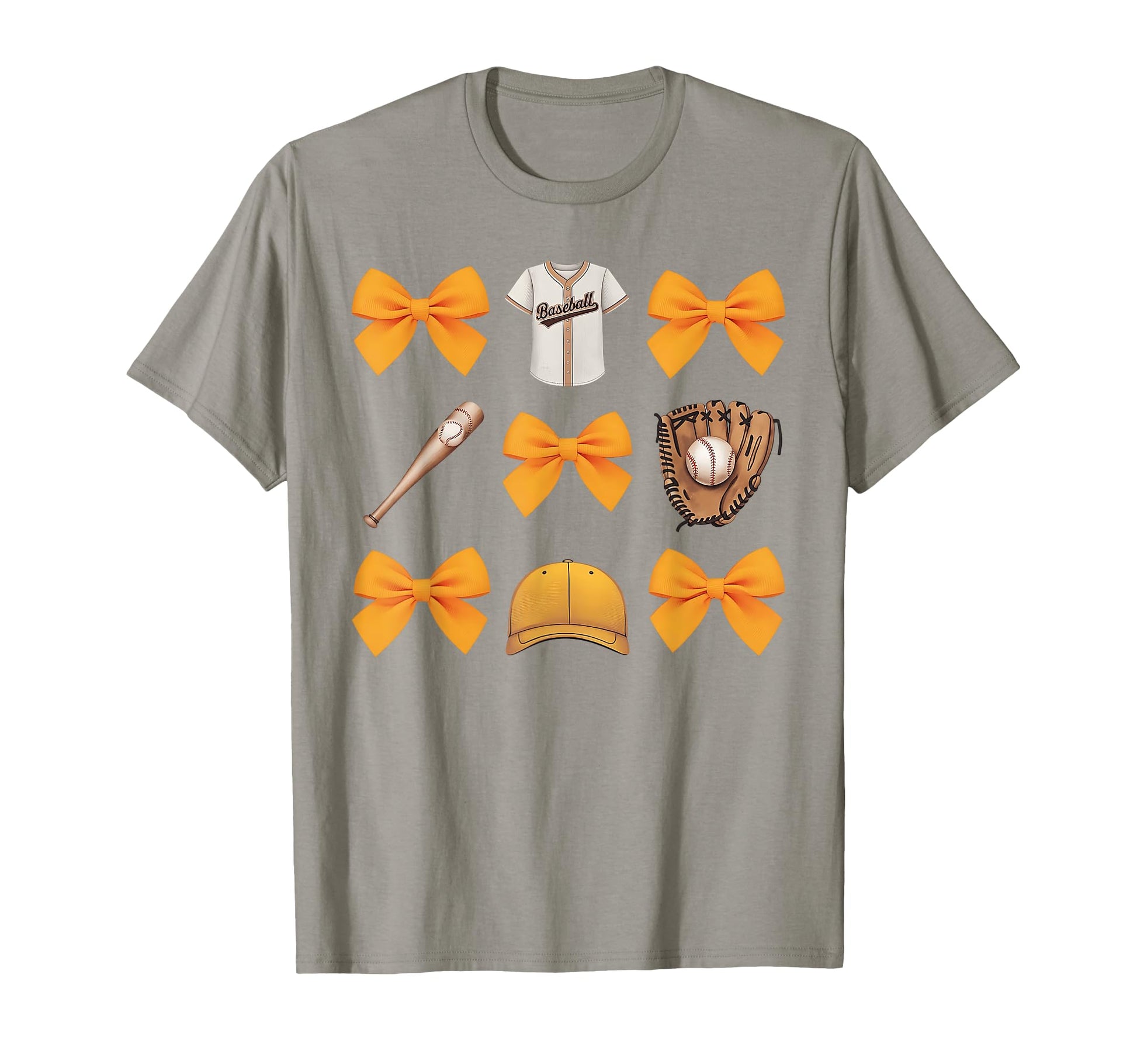 Baseball Game Day Yellow Coquette Bow T-Shirt - Novelty Apparel for Adults - T-Shirt, Sweatshirt, Hoodie
