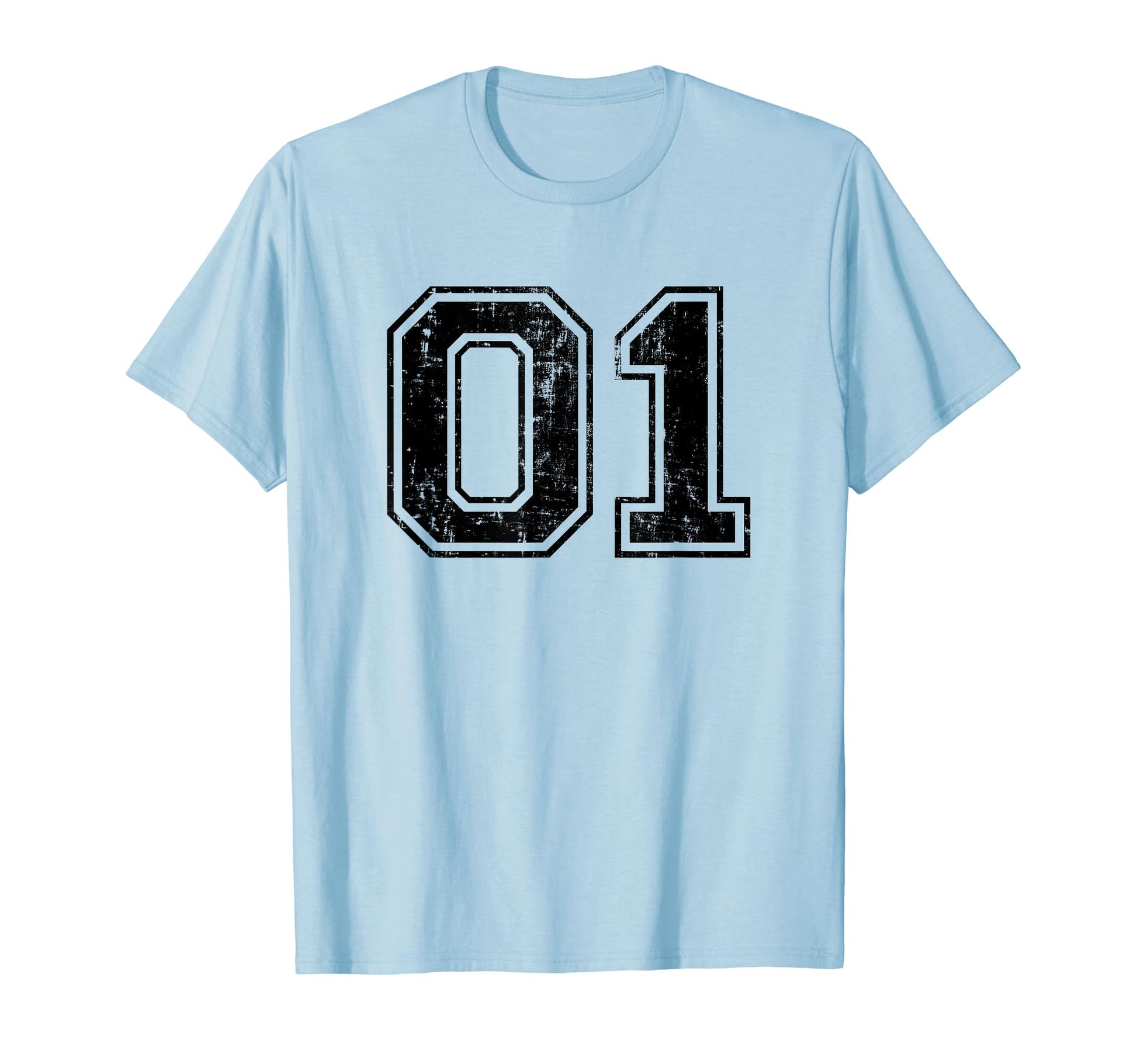 Number 01 One Varsity Distressed Sport T-Shirt - Minimalist Print Unisex - T-Shirt, Sweatshirt, Hoodie