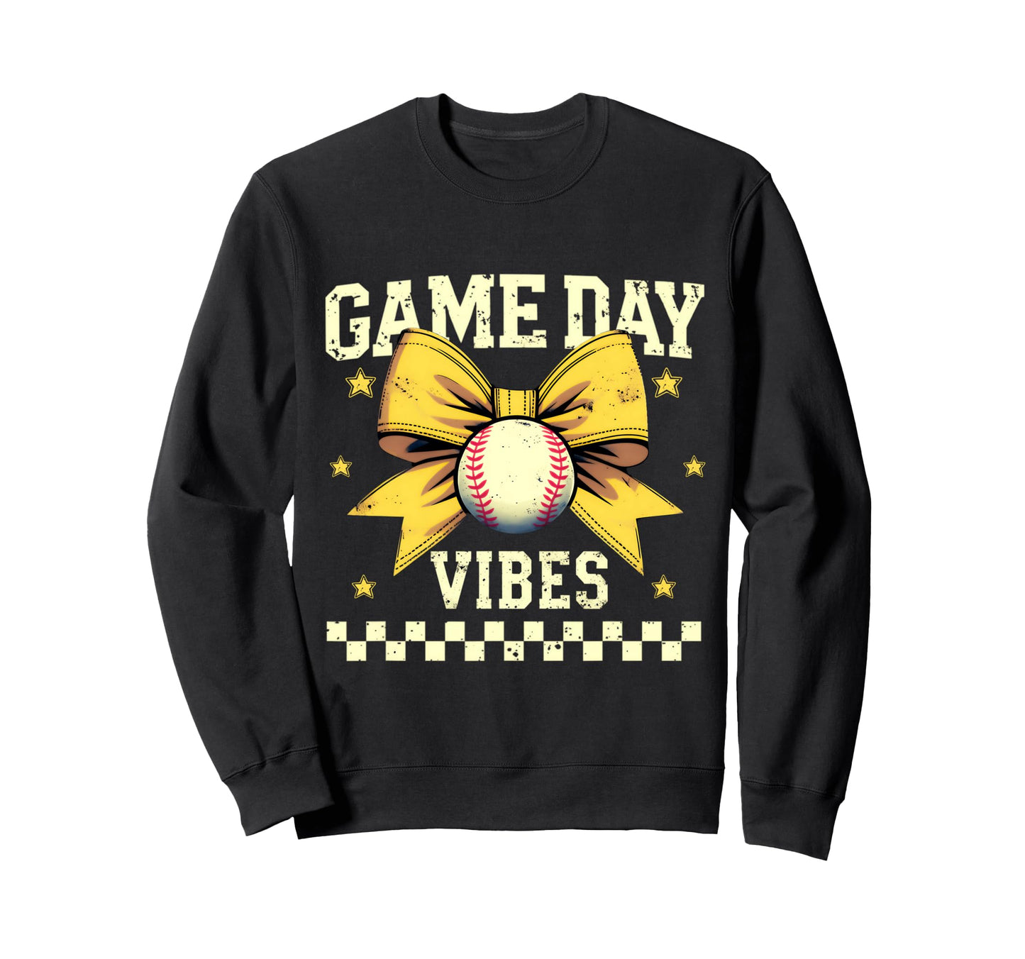 Game Day Vibes Coquette Bow Baseball Sweatshirt - Custom Art Print Unisex - T-Shirt, Sweatshirt, Hoodie