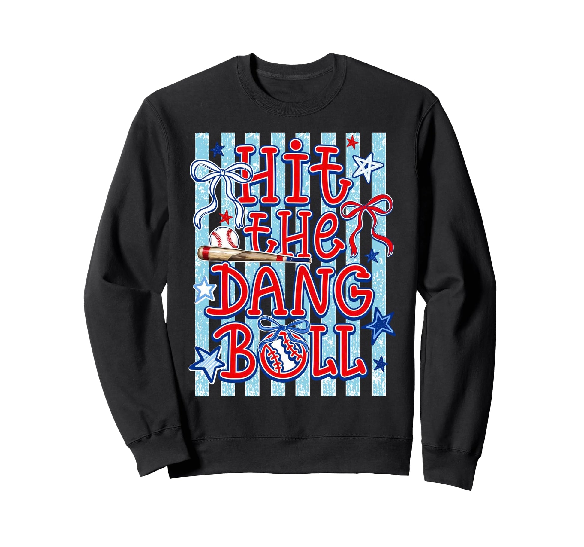 Coquette Bow Game Day Baseball Hit Sweatshirt - Unique Graphic Men Women - T-Shirt, Sweatshirt, Hoodie