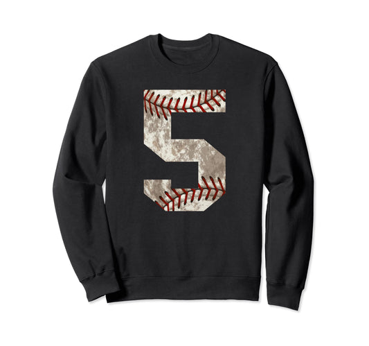Baseball Jersey Number 5 Sweatshirt - Custom Art Print for Adults - T-Shirt, Sweatshirt, Hoodie