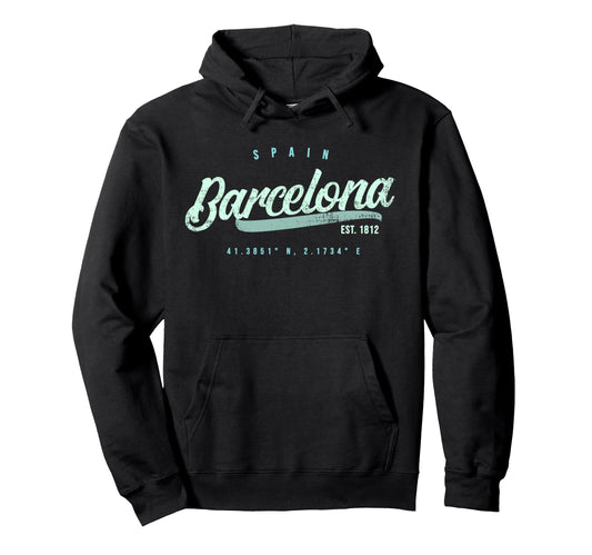 Barcelona Spain Travel Hoodie - Unique Graphic Men Women - T-Shirt, Sweatshirt, Hoodie