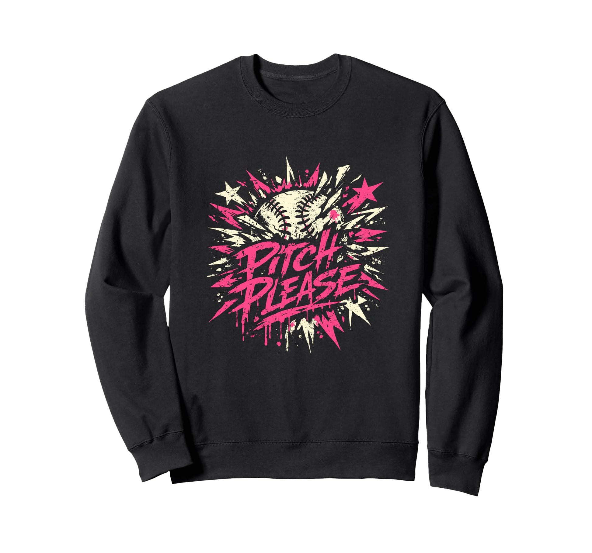 Funny Baseball Phrase Stars Sweatshirt - Minimalist Print for Adults - T-Shirt, Sweatshirt, Hoodie