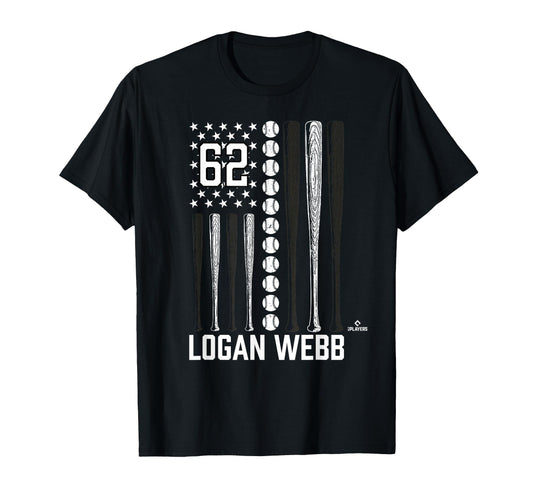Baseball American Flag Logan Webb San T-Shirt - Trendy Graphic Unisex - T-Shirt, Sweatshirt, Hoodie