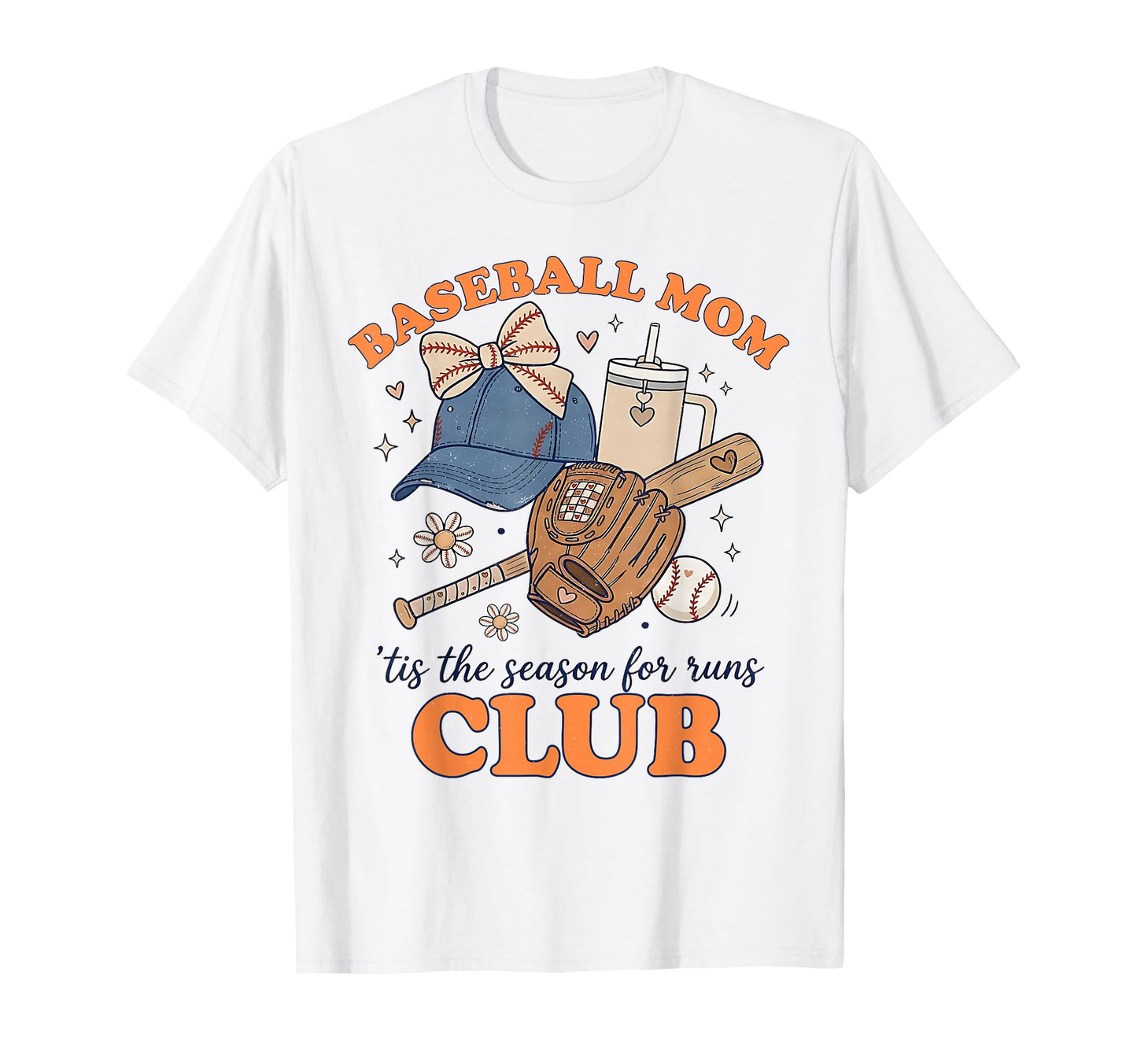 Baseball Mom Club Coffee Baseball T-Shirt - Aesthetic Graphic for Adults - T-Shirt, Sweatshirt, Hoodie