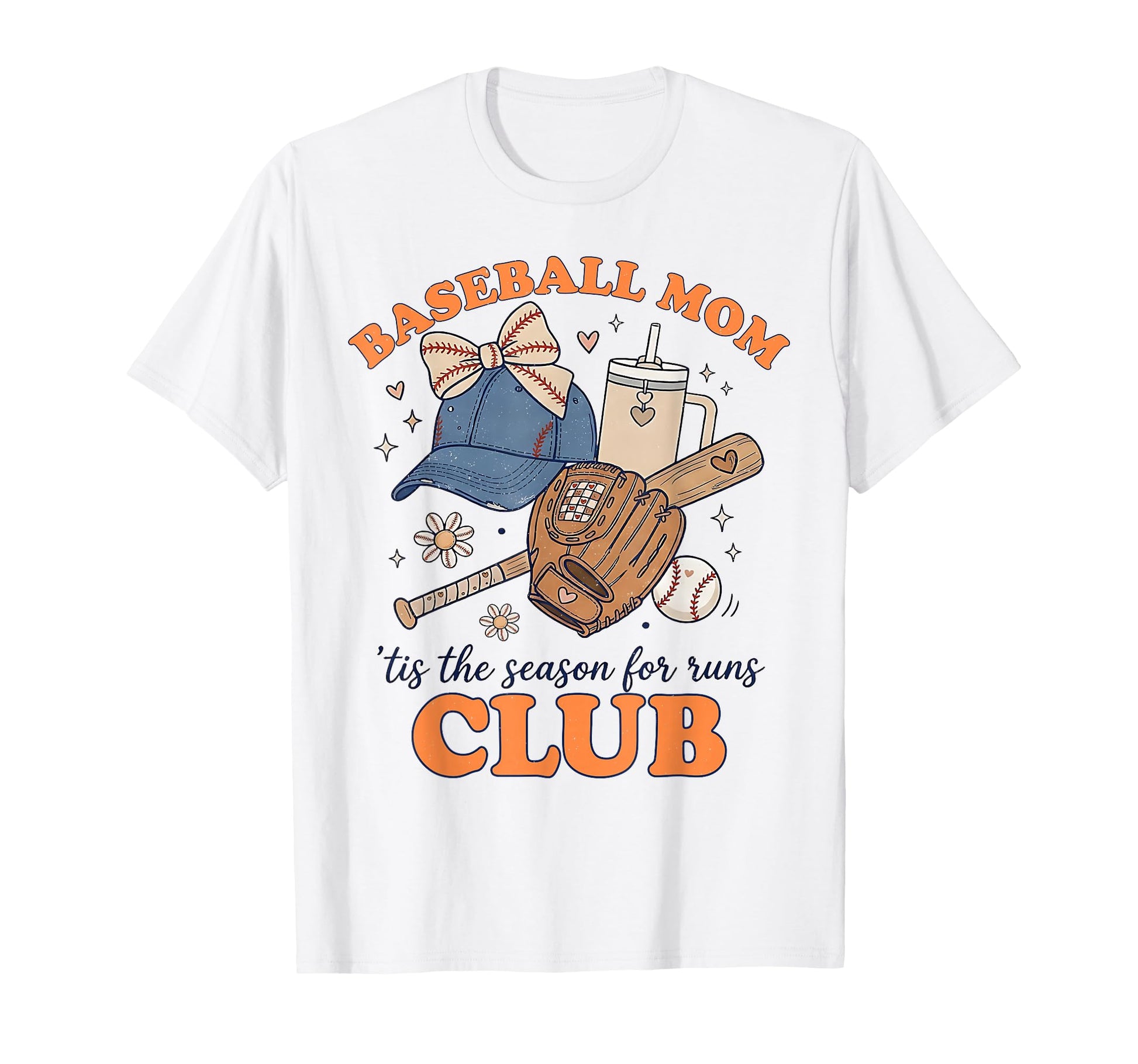 Baseball Mom Club Coffee Baseball T-Shirt - Aesthetic Graphic for Adults - T-Shirt, Sweatshirt, Hoodie