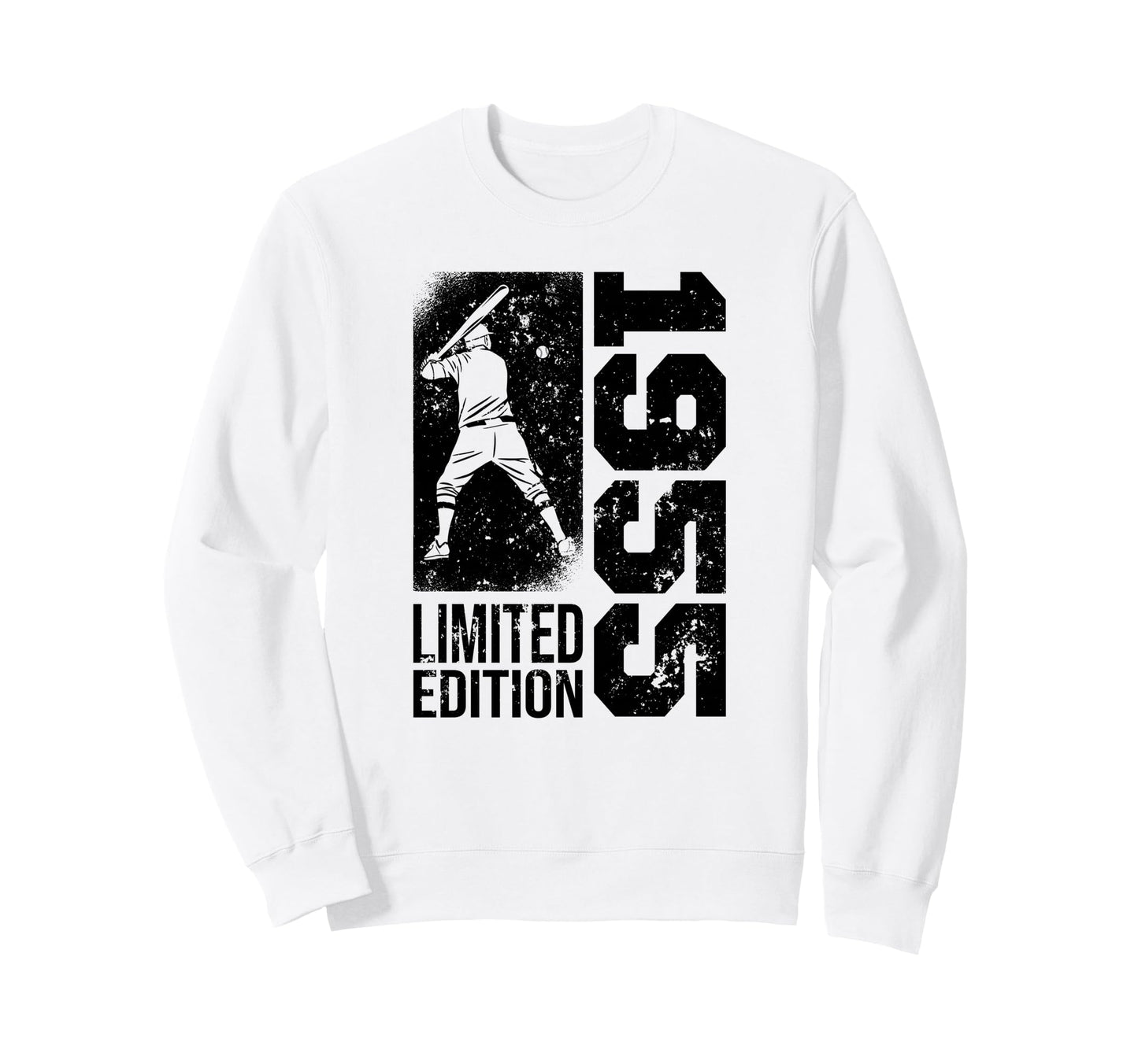 Baseball Player Born 1955 Sweatshirt - Minimalist Print for Adults - T-Shirt, Sweatshirt, Hoodie