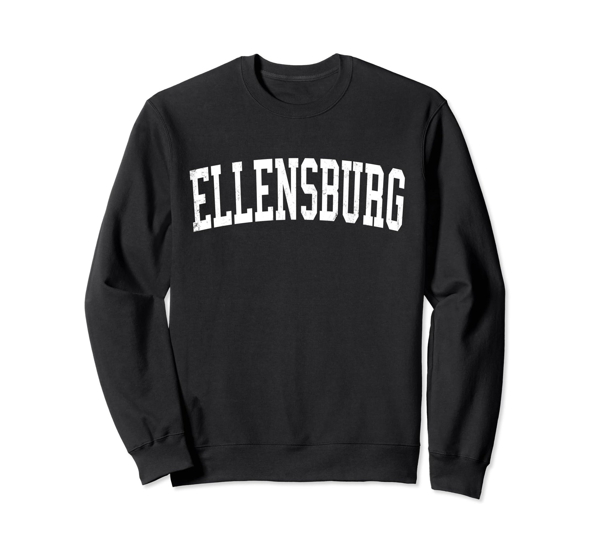 Ellensburg Wa Distressed White Varsity Sweatshirt - Trendy Graphic Unisex - T-Shirt, Sweatshirt, Hoodie