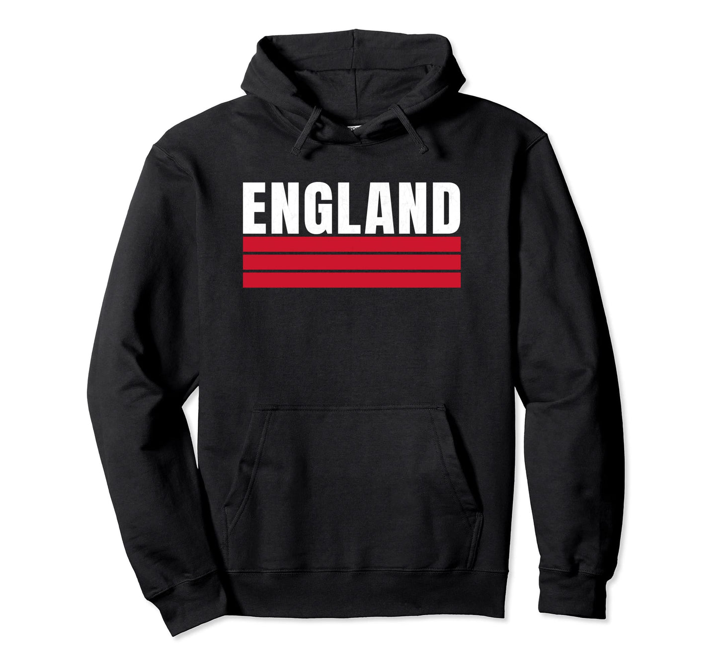 England Red White English Fan Gear Stripe Hoodie - Custom Art Print Unisex - T-Shirt, Sweatshirt, Hoodie