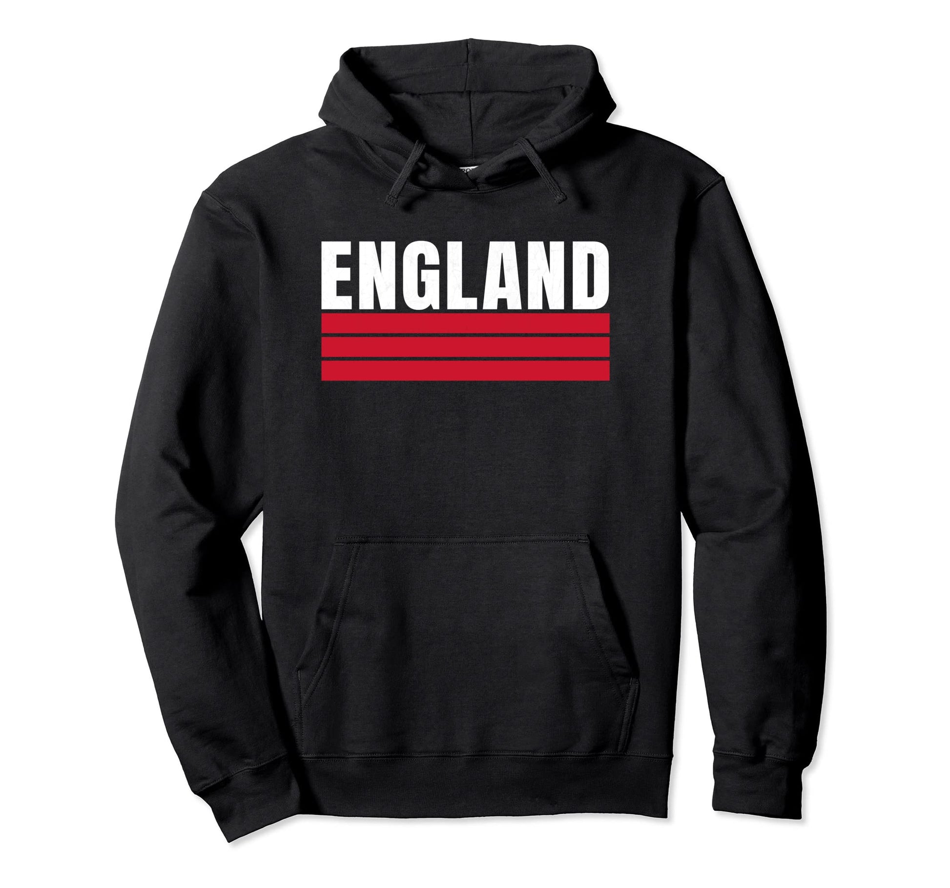 England Red White English Fan Gear Stripe Hoodie - Custom Art Print Unisex - T-Shirt, Sweatshirt, Hoodie
