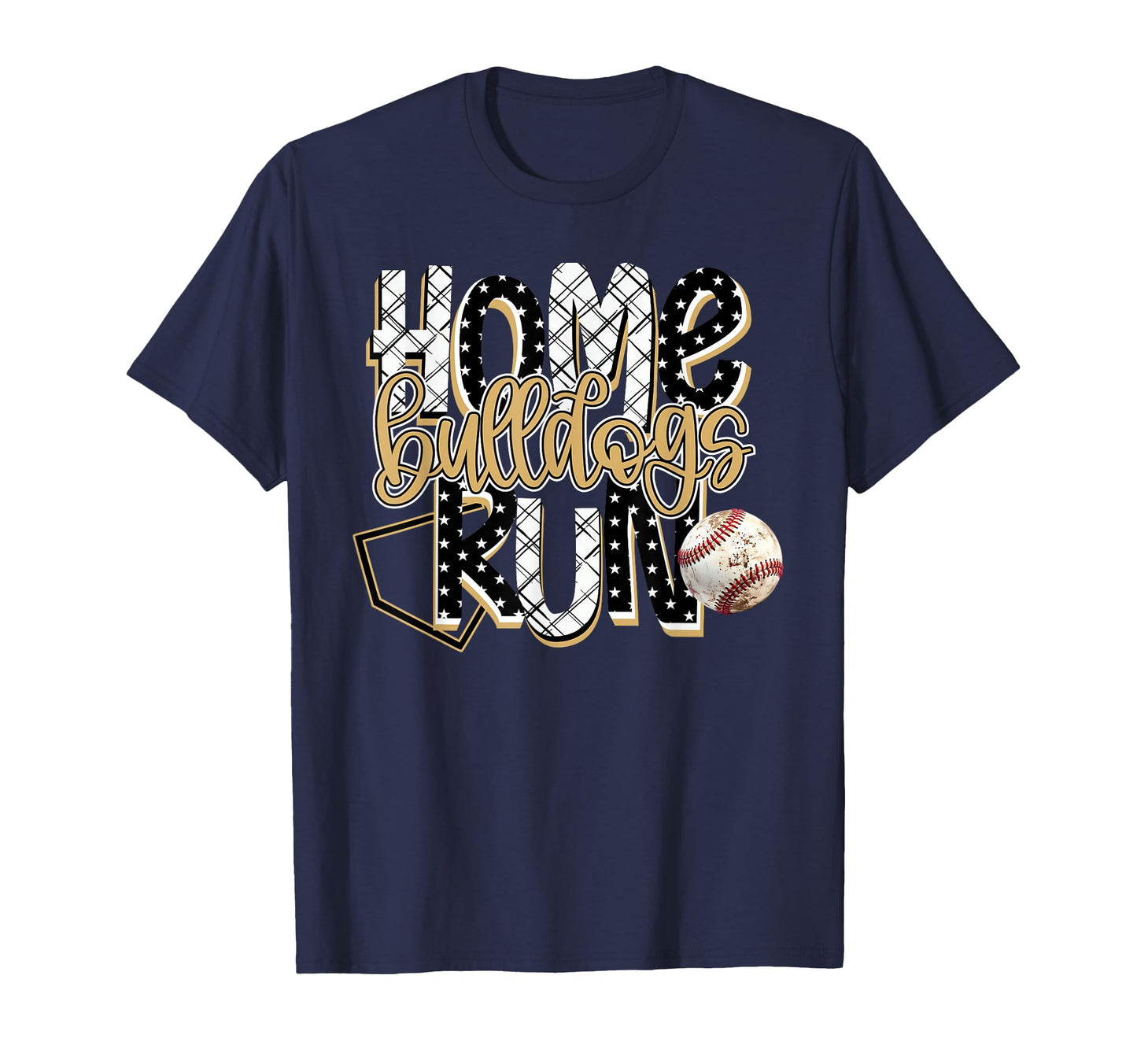 Home Run Bulldogs Baseball Game Day T-Shirt - Fun Novelty Design Men Women - T-Shirt, Sweatshirt, Hoodie