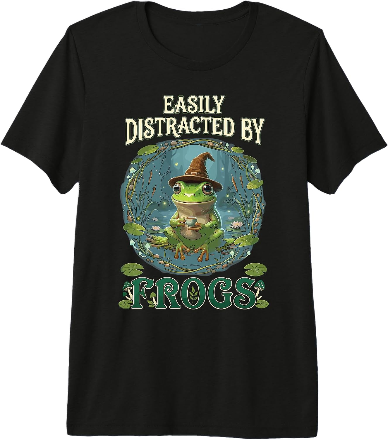 Frog Pond Amphibian Wildlife Nature Enthusiast Art - Adult & Kids T-Shirts, Sweatshirts & Hoodies apparel design preview 1
