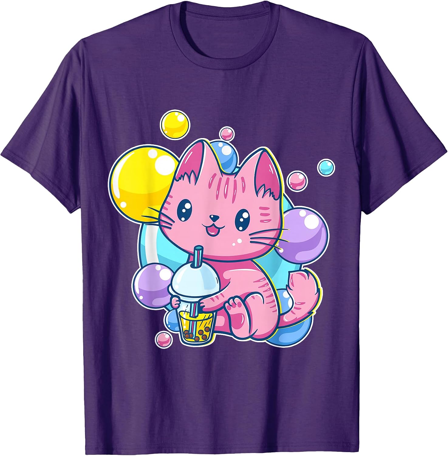 Japanische Anime Kawaii Chibi Katze Boba Geschenke - Adult & Kids T-Shirts, Sweatshirts & Hoodies apparel design preview 1