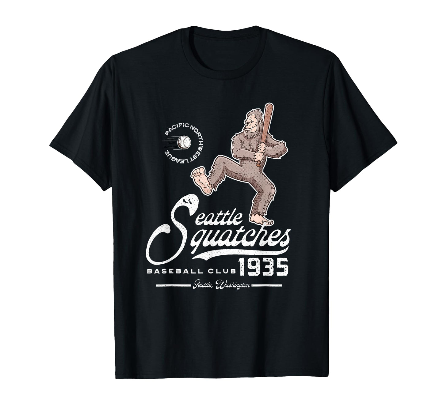 Funny Bigfoot Baseball Seatlle Squatches T-Shirt - Graphic Print Unisex - T-Shirt, Sweatshirt, Hoodie