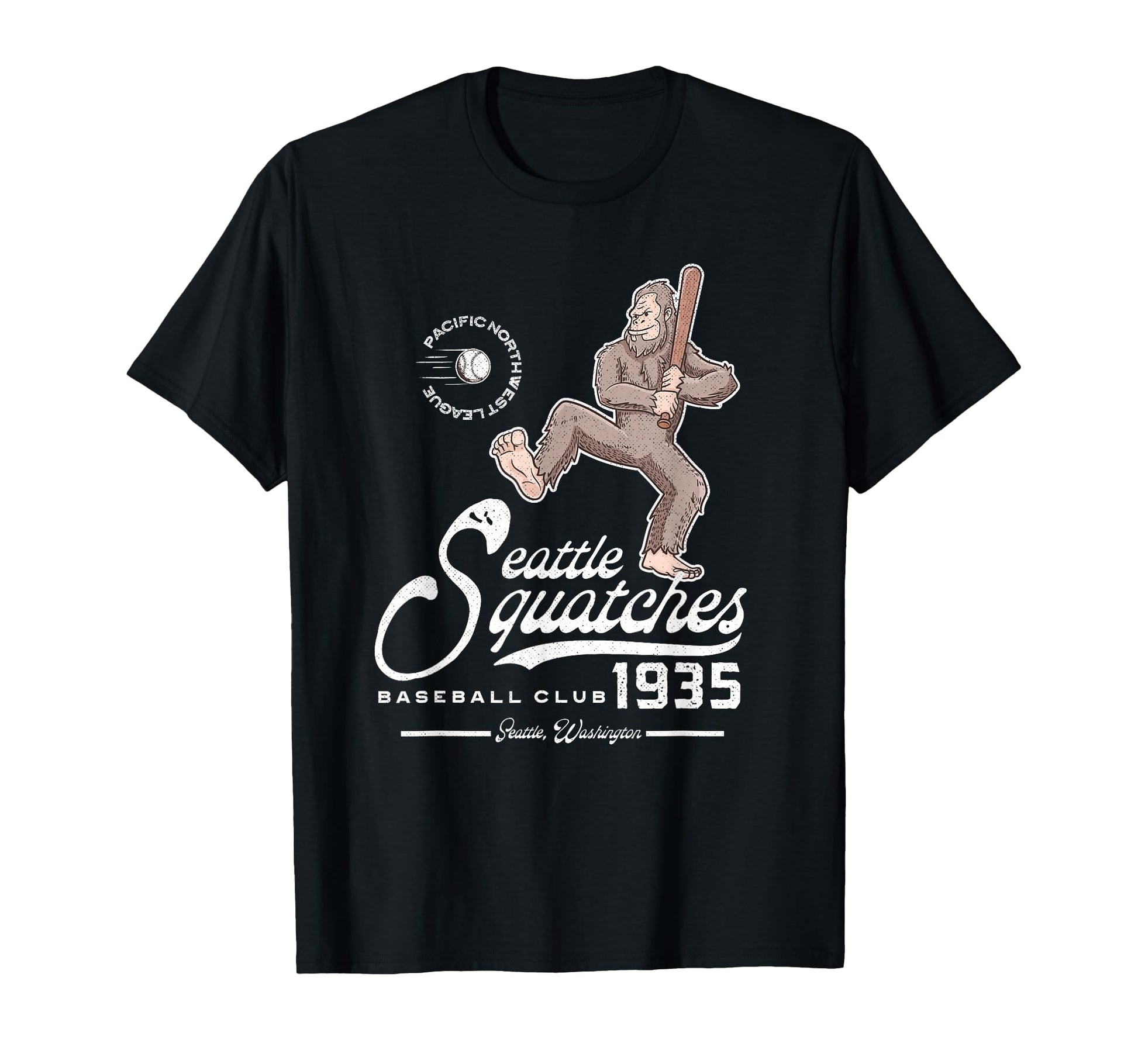 Funny Bigfoot Baseball Seatlle Squatches T-Shirt - Graphic Print Unisex - T-Shirt, Sweatshirt, Hoodie