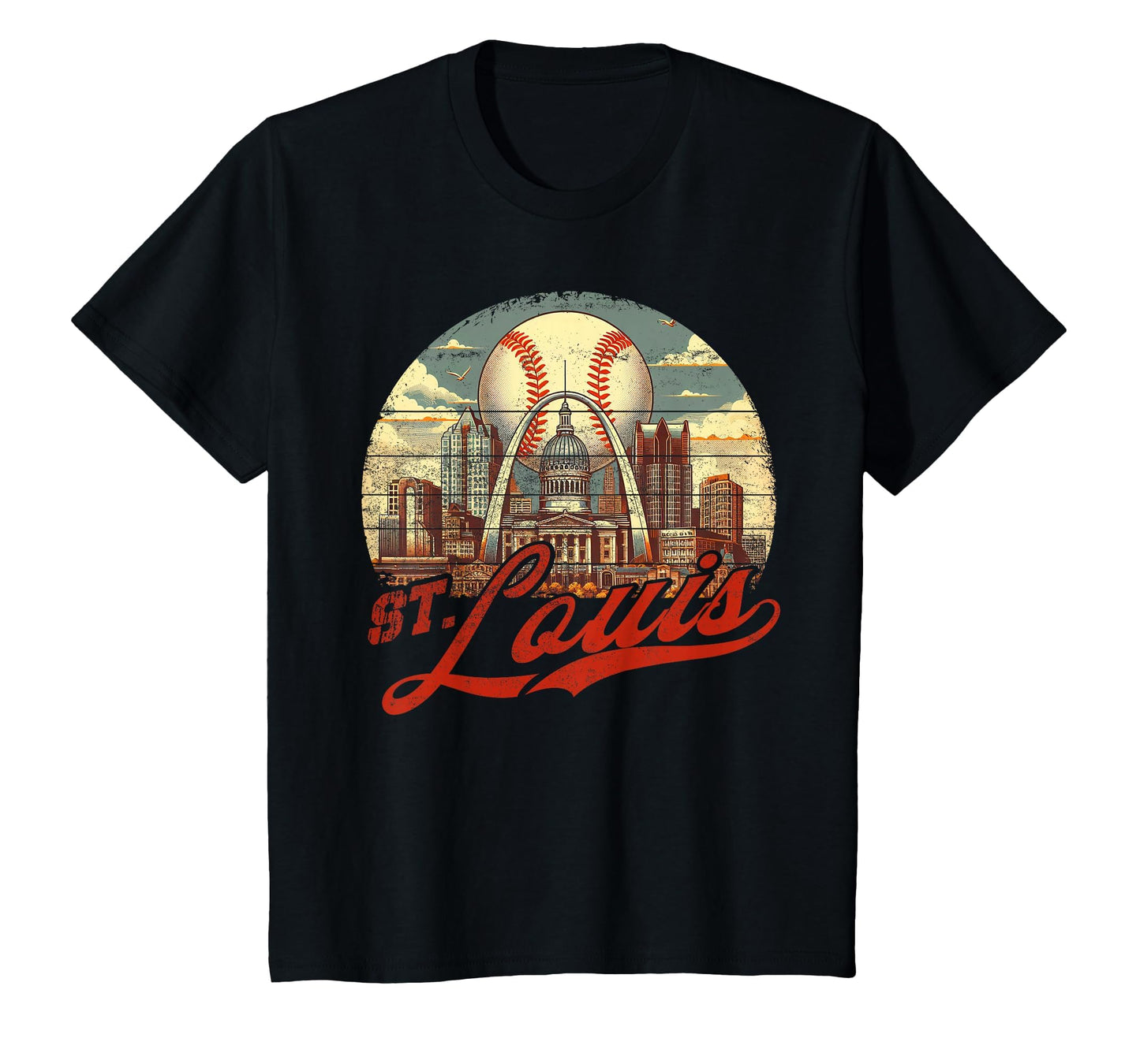 St Louis Baseball American Us Flag T-Shirt - Custom Art Print Men Women - T-Shirt, Sweatshirt, Hoodie