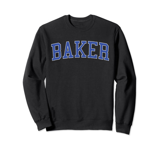 Baker La Distressed Blue Varsity Sweatshirt - Unique Graphic Unisex - T-Shirt, Sweatshirt, Hoodie