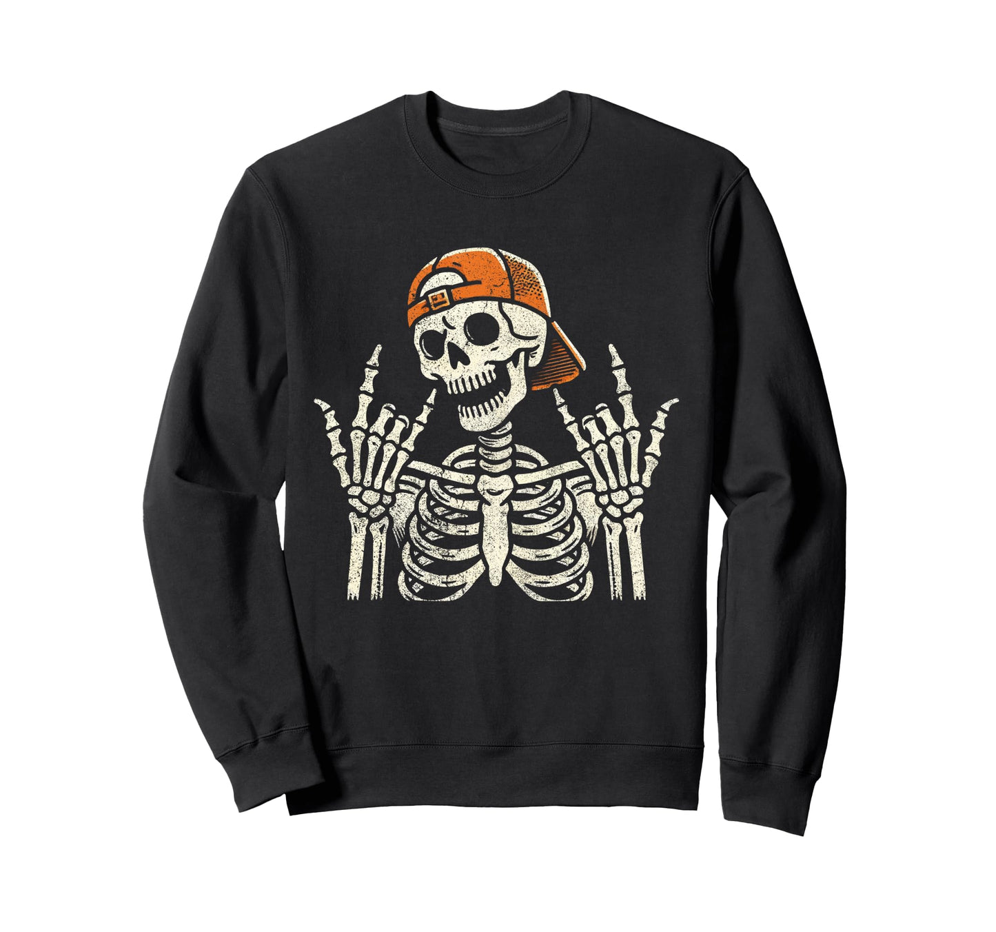 Skeleton Sunglasses Rock Sign Sweatshirt - Casual Everyday Wear Unisex - T-Shirt, Sweatshirt, Hoodie