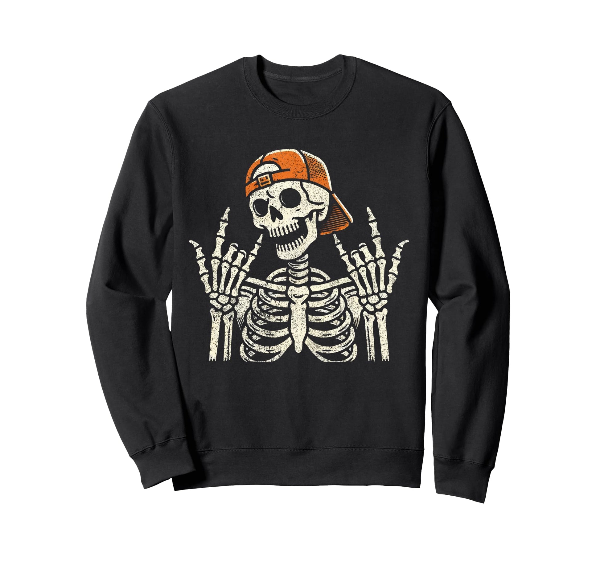Skeleton Sunglasses Rock Sign Sweatshirt - Casual Everyday Wear Unisex - T-Shirt, Sweatshirt, Hoodie