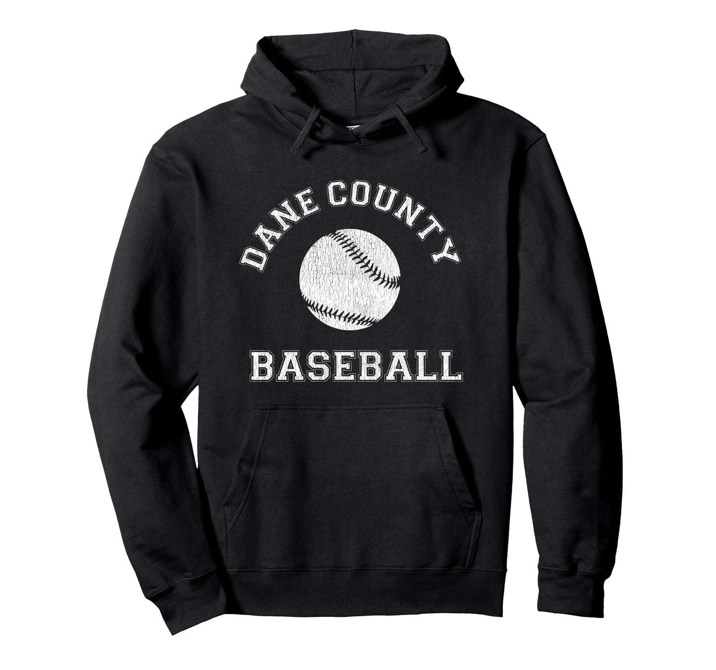 Dane County Baseball Distressed Hoodie - Trendy Graphic for Adults - T-Shirt, Sweatshirt, Hoodie