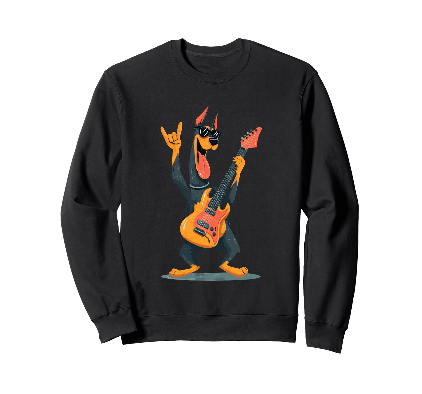 Funny Rock Dog Guitarist Pet Music Sweatshirt - Trendy Graphic for Adults - T-Shirt, Sweatshirt, Hoodie