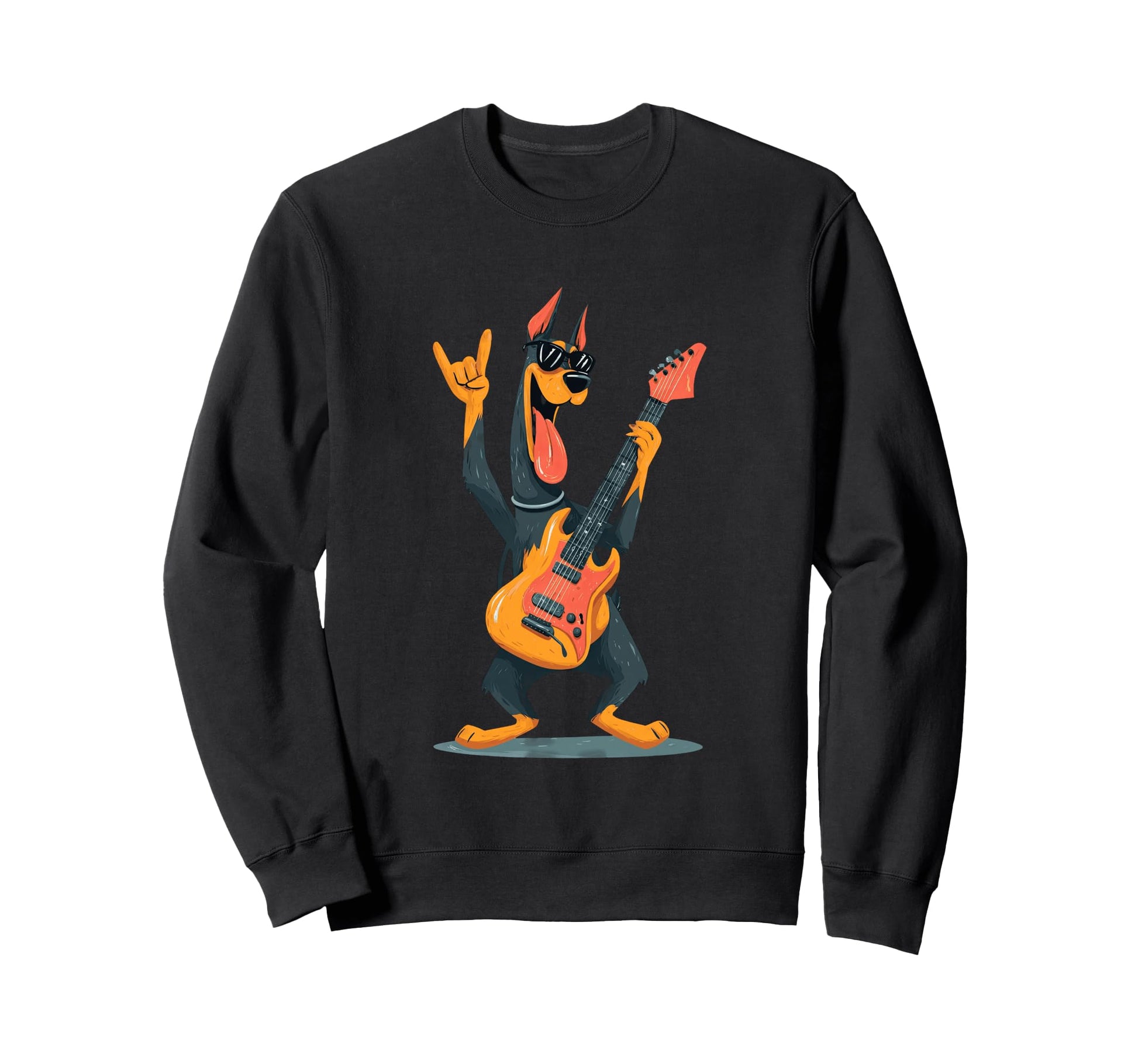 Funny Rock Dog Guitarist Pet Music Sweatshirt - Trendy Graphic for Adults - T-Shirt, Sweatshirt, Hoodie