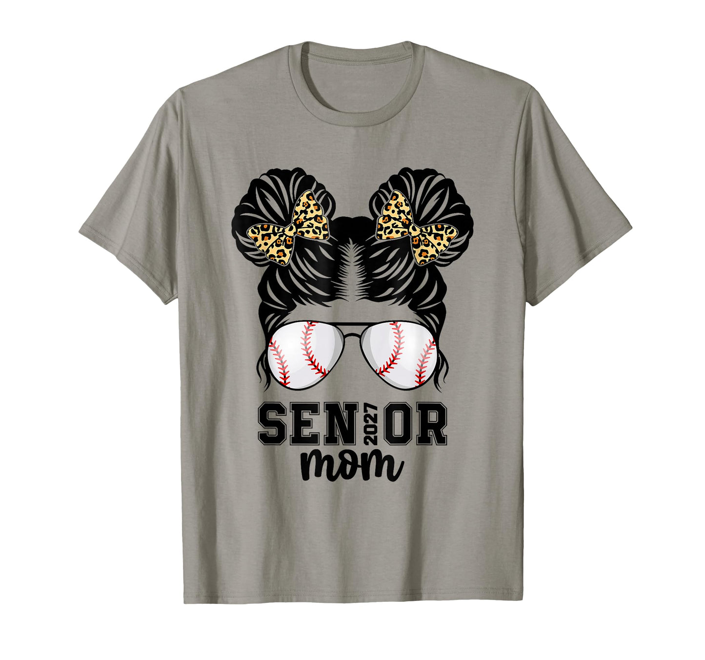 Senior Mom Baseball Class 2027 Messy T-Shirt - Minimalist Print for Adults - T-Shirt, Sweatshirt, Hoodie