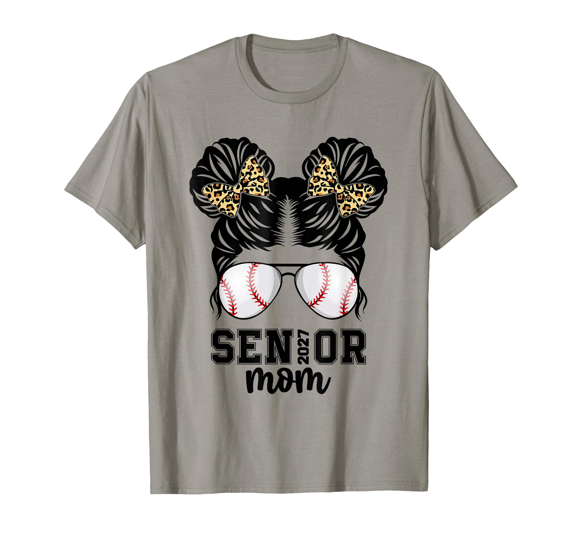 Senior Mom Baseball Class 2027 Messy T-Shirt - Minimalist Print for Adults - T-Shirt, Sweatshirt, Hoodie