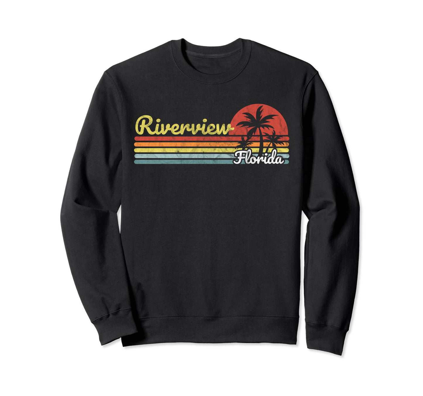 Riverview Fl Florida Stripes Lines Sweatshirt - Minimalist Print Men Women - T-Shirt, Sweatshirt, Hoodie