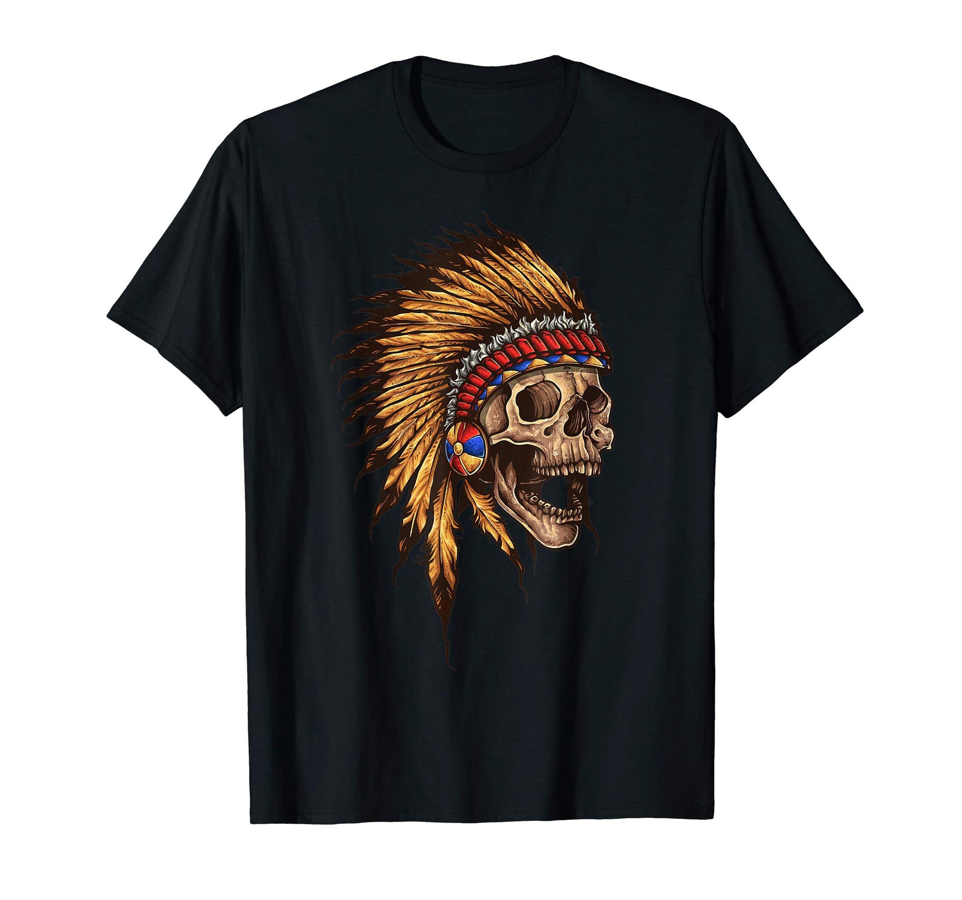 American Indian Skull Native Eagle T-Shirt - Custom Art Print Men Women - T-Shirt, Sweatshirt, Hoodie