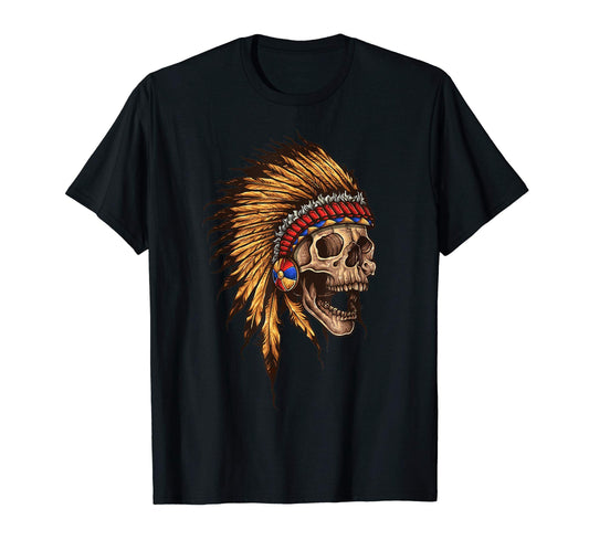 American Indian Skull Native Eagle T-Shirt - Custom Art Print Men Women - T-Shirt, Sweatshirt, Hoodie