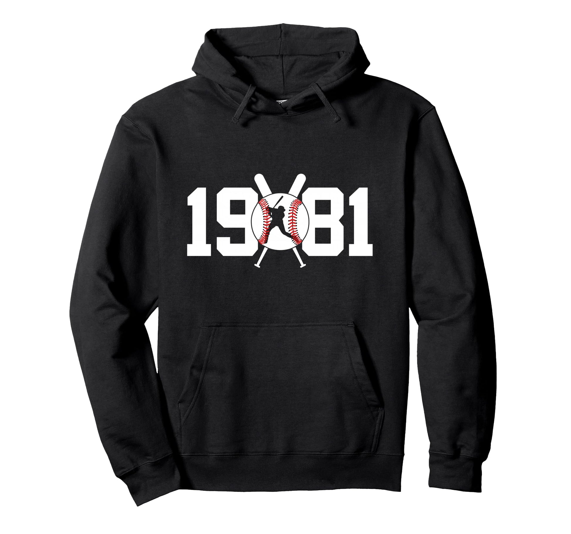 1981 Baseball 45Th Birthday Hoodie - Trendy Graphic Unisex - T-Shirt, Sweatshirt, Hoodie