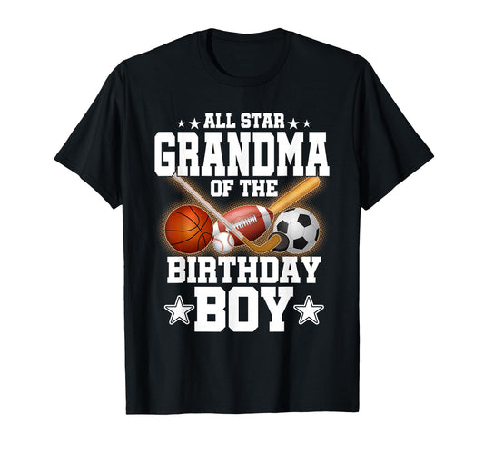 All Star Grandma Birthday Basketball T-Shirt - Minimalist Print Men Women - T-Shirt, Sweatshirt, Hoodie