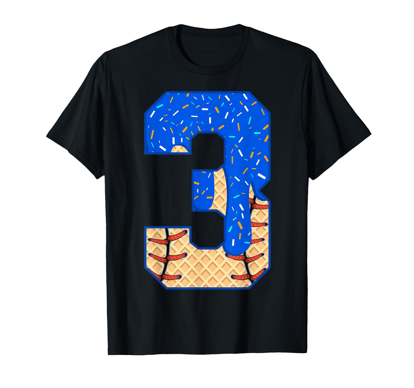 3Rd Birthday Ice Cream Baseball Drip 3 T-Shirt - Graphic Print Men Women - T-Shirt, Sweatshirt, Hoodie