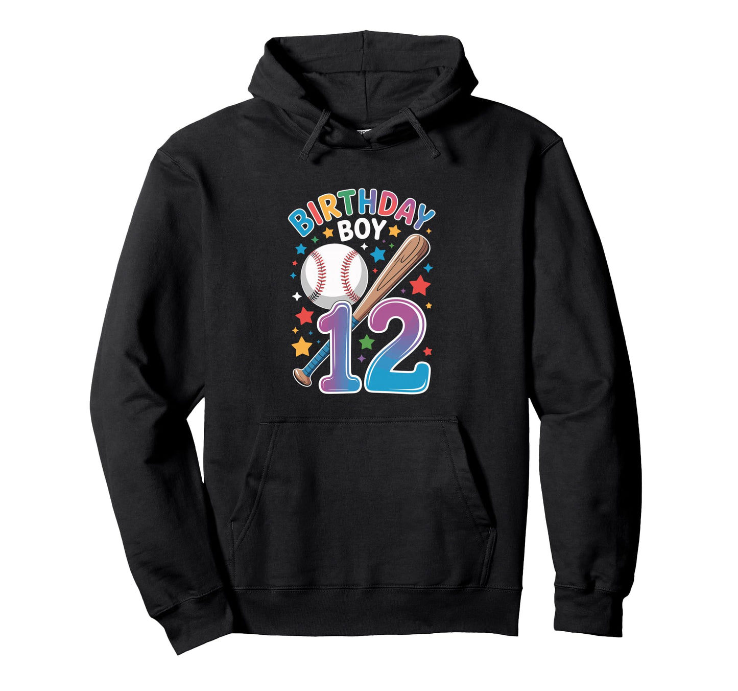 Birthday 12Th Birthday Baseball Hoodie - Minimalist Print Unisex - T-Shirt, Sweatshirt, Hoodie