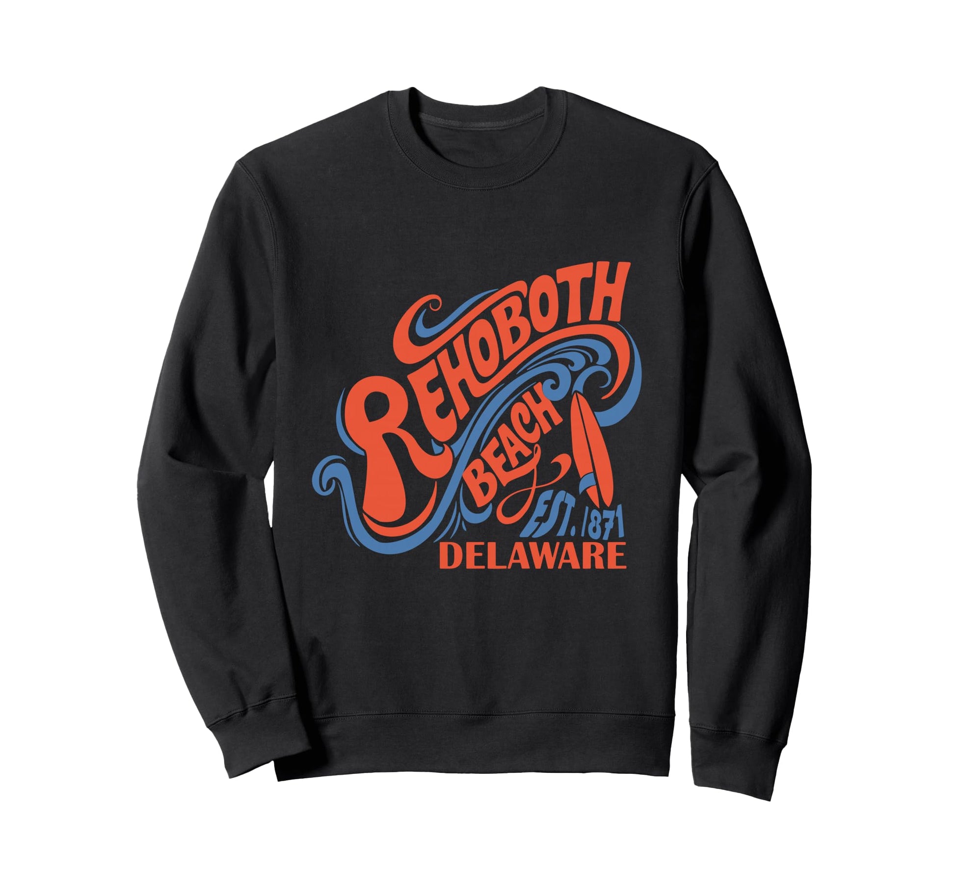 Rehoboth Beach Delaware Groovy Sweatshirt - Custom Art Print Unisex - T-Shirt, Sweatshirt, Hoodie