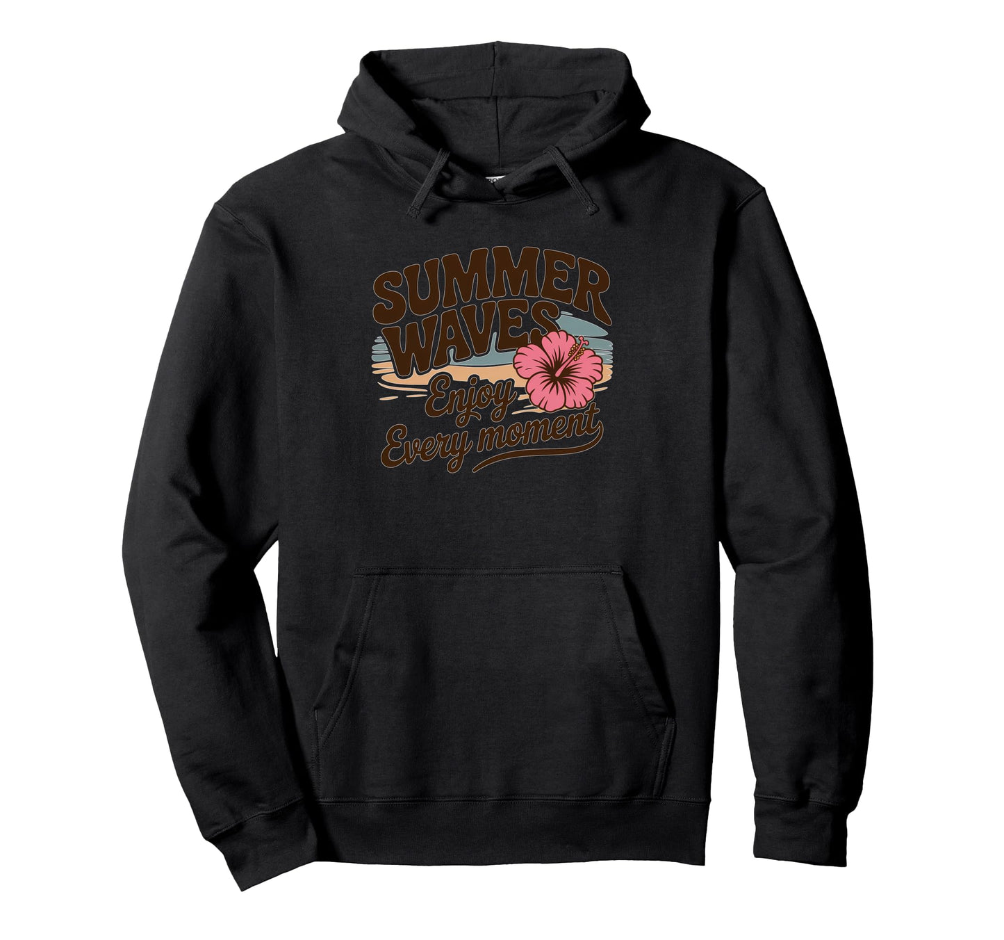 Typography Summer Vibes Summer Waves Hoodie - Unique Graphic Unisex - T-Shirt, Sweatshirt, Hoodie