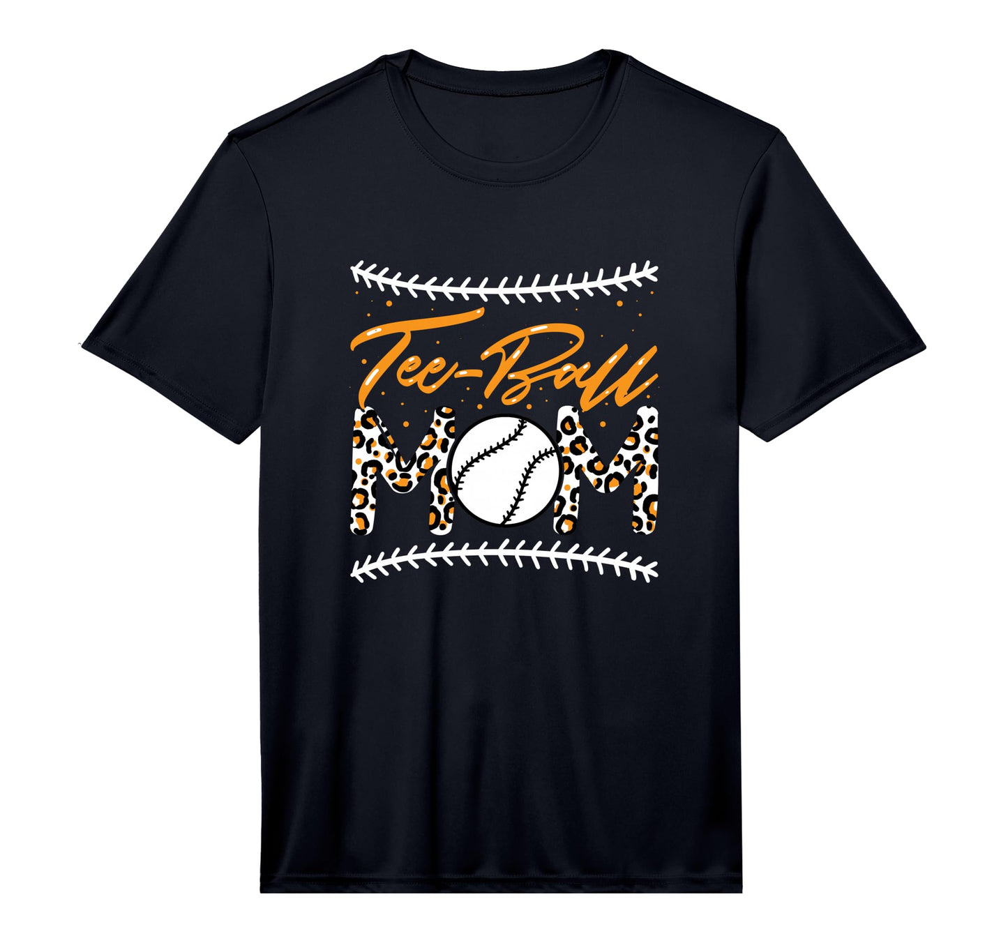 Ball Mom Mothers Day Teeball Mom Leopard T-Shirt - Novelty Apparel Unisex - T-Shirt, Sweatshirt, Hoodie