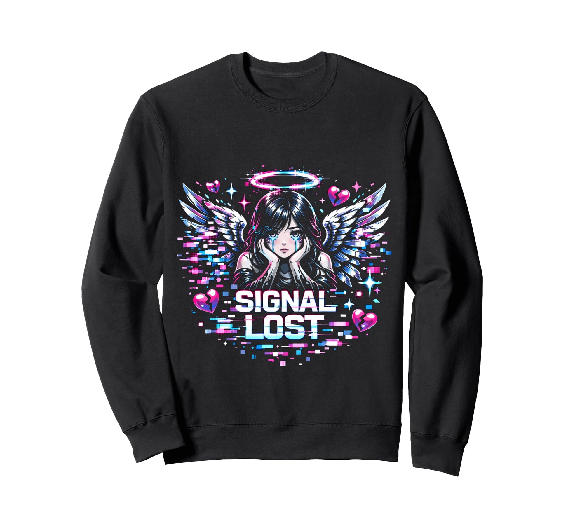 Signal Lost Cyber Emo Fantasy Y2K Sweatshirt - Custom Art Print Men Women - T-Shirt, Sweatshirt, Hoodie
