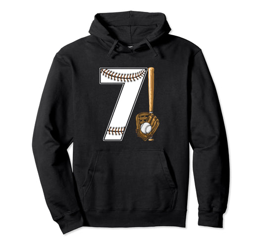 Baseball Birthday 7Th Birthday Party Hoodie - Unique Graphic for Adults - T-Shirt, Sweatshirt, Hoodie