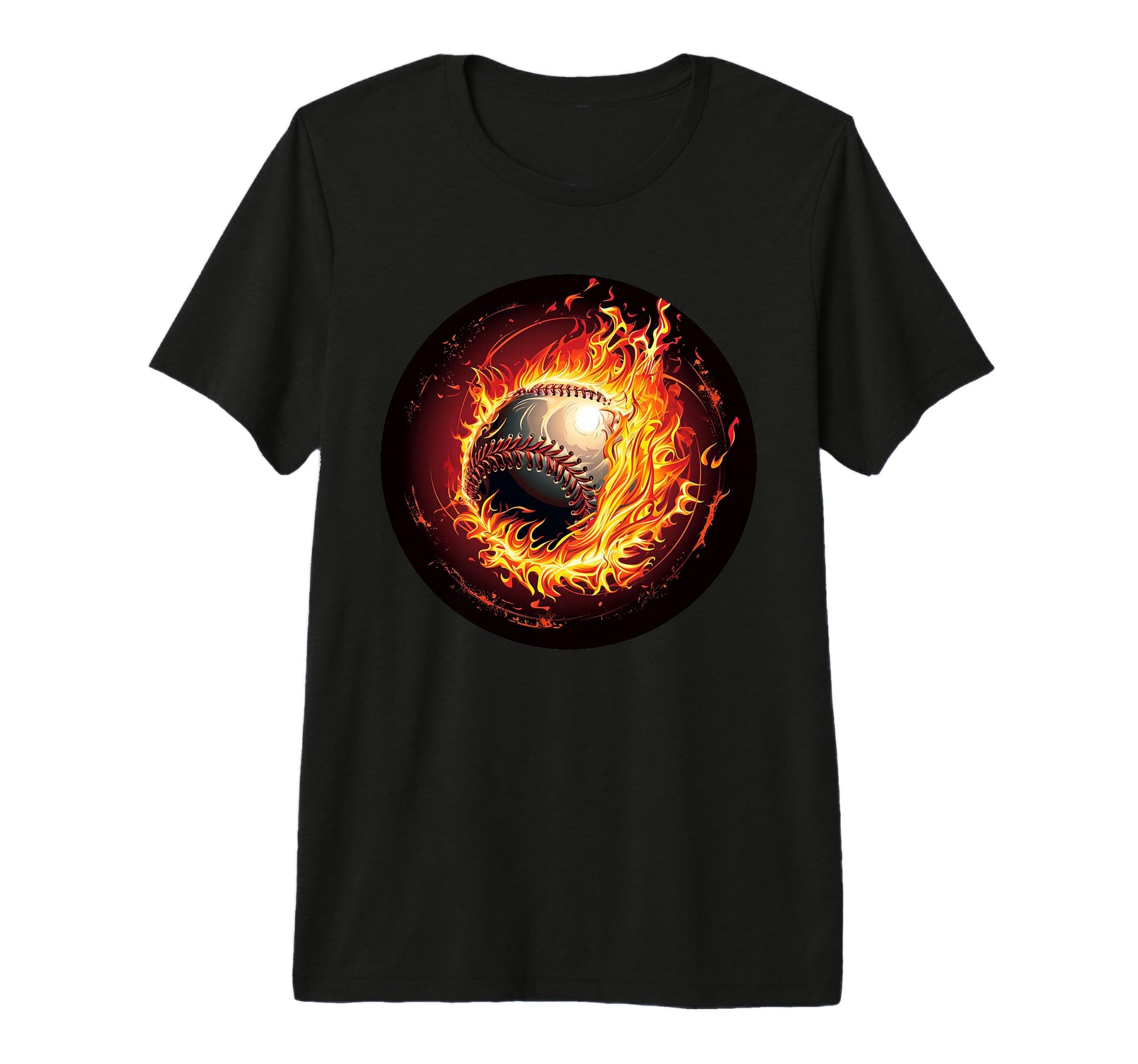 Hot Baseball Flames Meteorite T-Shirt - Casual Everyday Wear Men Women - T-Shirt, Sweatshirt, Hoodie