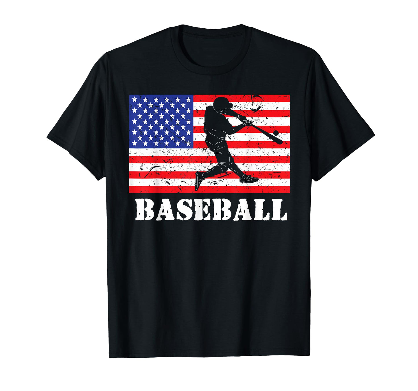 Distressed Baseball Player Usa American T-Shirt - Unique Graphic Men Women - T-Shirt, Sweatshirt, Hoodie